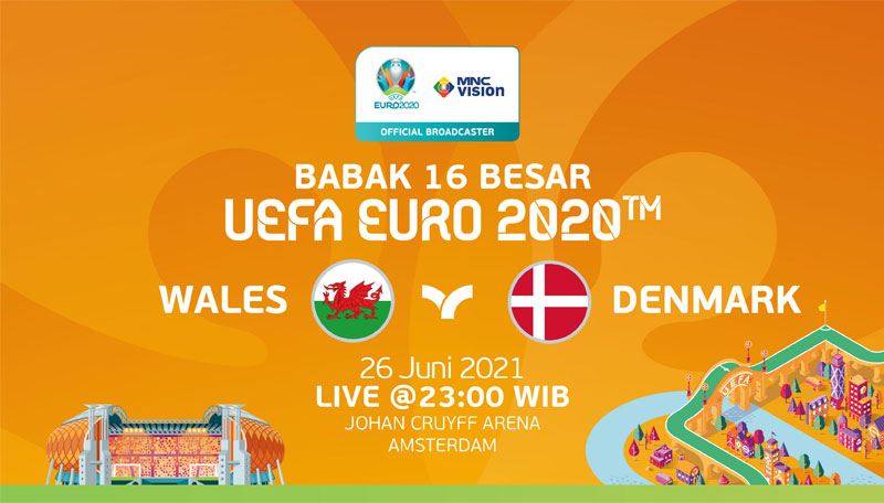 Prediksi Wales vs Denmark, UEFA EURO 2020 di Babak 16 Besar. Live 26 Juni 2021!