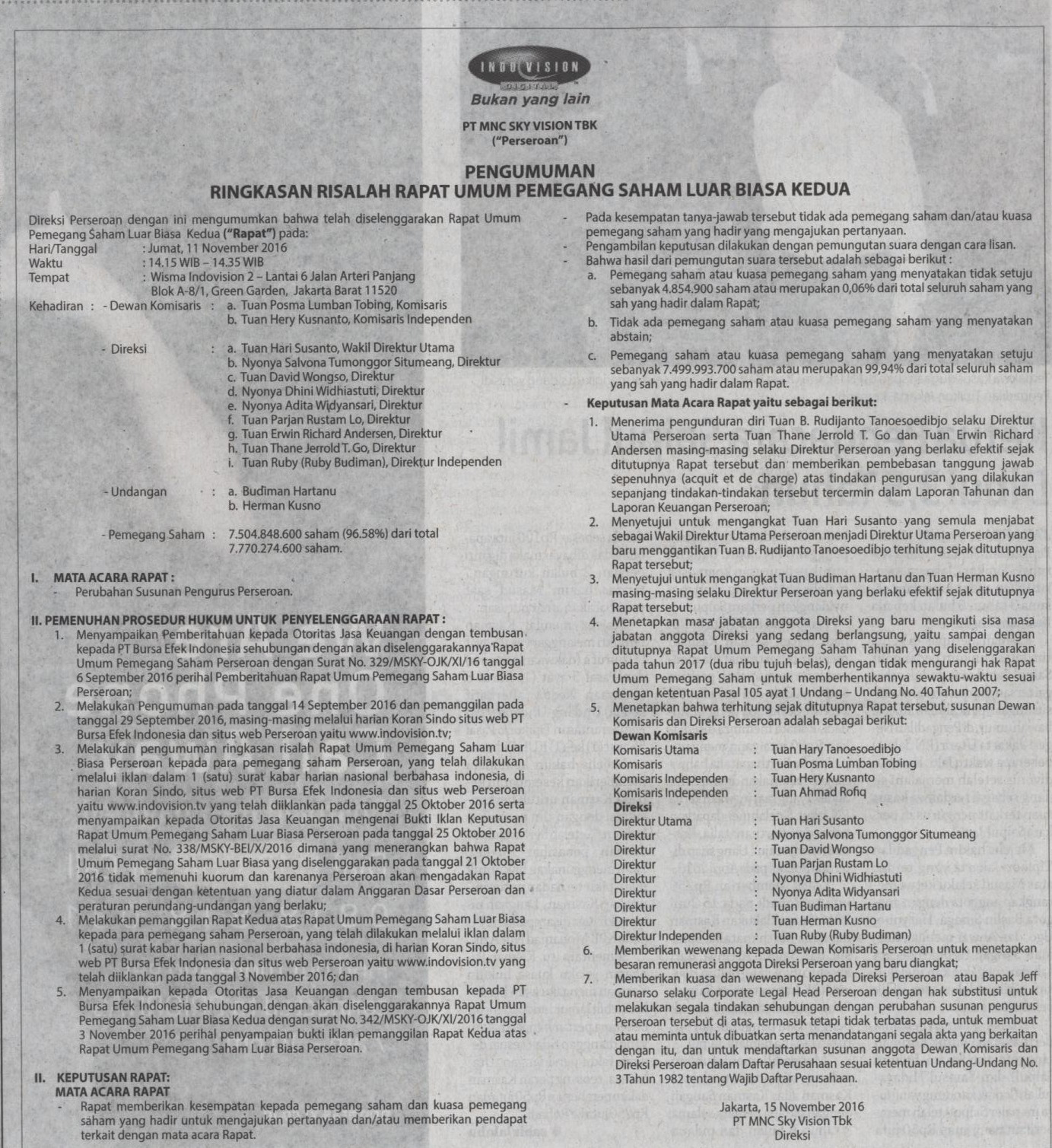 Newsref | Detail | Iklan Ringkasan Risalah Rapat Kedua Atas Rapat Umum