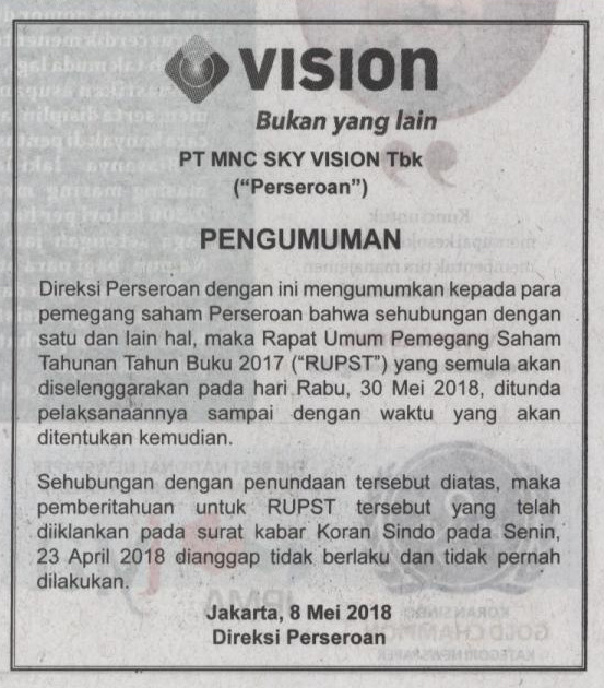 Newsref | Detail | Iklan Penundaan Rupst 2017