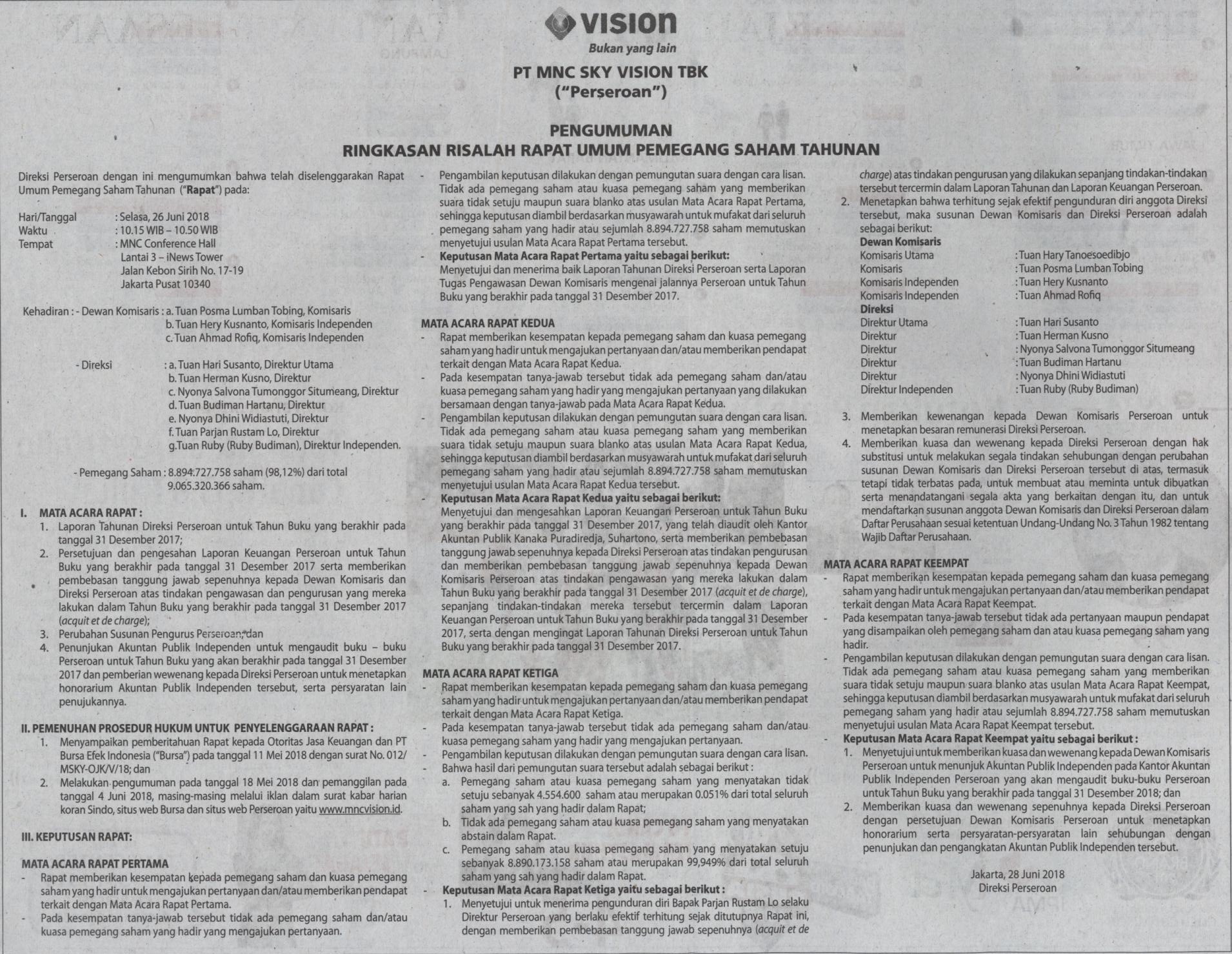 Newsref | Detail | Iklan Ringkasan Risalah Rapat Umum Pemegang Saham